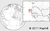 Blank Location Map of Dakar, within the entire country