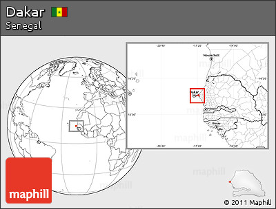Blank Location Map of Dakar