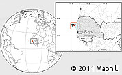 Blank Location Map of Dakar, highlighted country, within the entire country