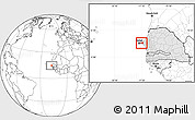 Blank Location Map of Dakar, highlighted country