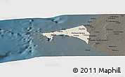 Shaded Relief Panoramic Map of Dakar, darken