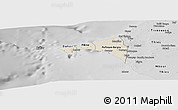 Shaded Relief Panoramic Map of Dakar, desaturated