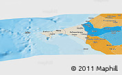 Shaded Relief Panoramic Map of Dakar, political outside