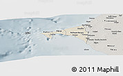 Shaded Relief Panoramic Map of Dakar, semi-desaturated