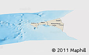 Shaded Relief Panoramic Map of Dakar, single color outside
