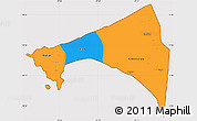 Political Simple Map of Dakar, cropped outside