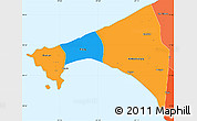 Political Simple Map of Dakar, political shades outside