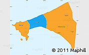 Political Simple Map of Dakar, single color outside