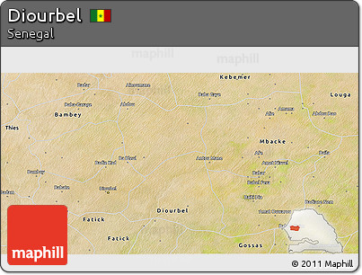 Satellite 3D Map of Diourbel