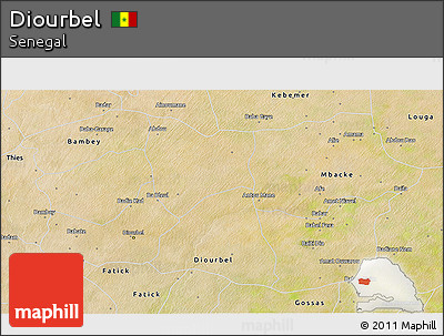 Satellite 3D Map of Diourbel