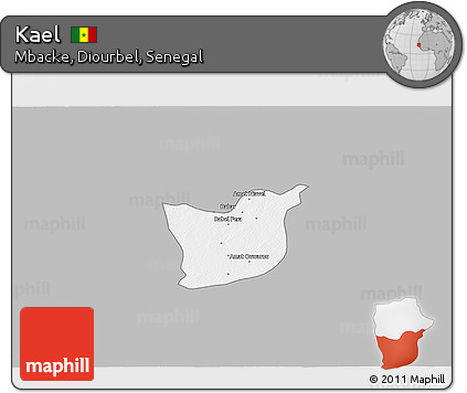 Gray 3D Map of Kael, single color outside