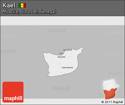 Gray 3D Map of Kael, single color outside