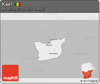 Gray 3D Map of Kael, single color outside