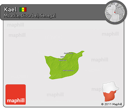 Physical 3D Map of Kael, cropped outside