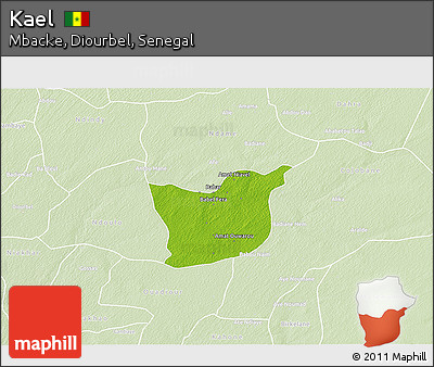 Physical 3D Map of Kael, lighten