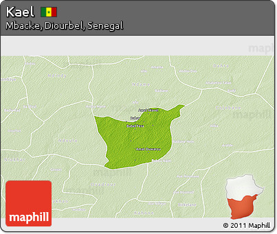 Physical 3D Map of Kael, lighten
