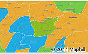 Physical 3D Map of Kael, political outside