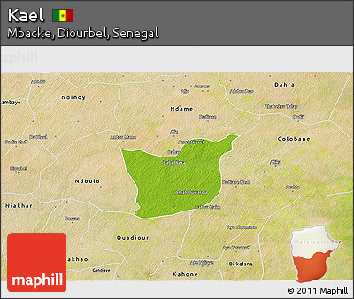 Physical 3D Map of Kael, satellite outside