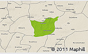 Physical 3D Map of Kael, shaded relief outside