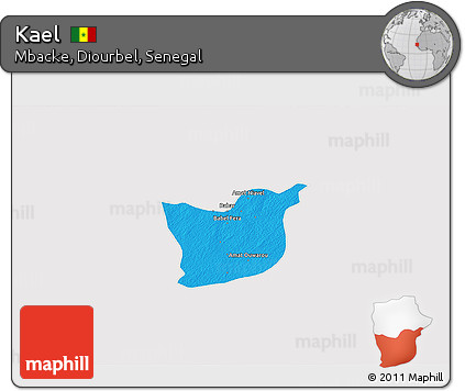 Political 3D Map of Kael, cropped outside