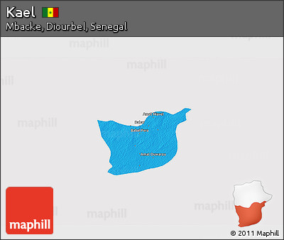 Political 3D Map of Kael, cropped outside