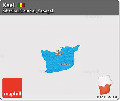 Political 3D Map of Kael, cropped outside