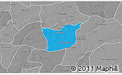 Political 3D Map of Kael, desaturated