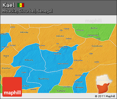 Political 3D Map of Kael