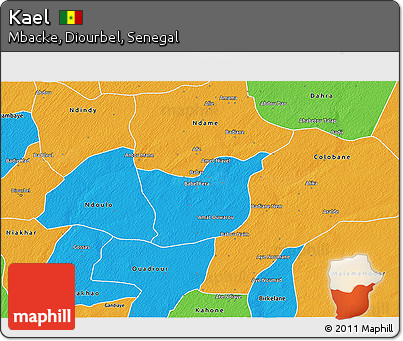 Political 3D Map of Kael