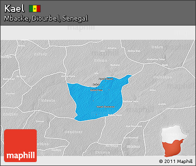 Political 3D Map of Kael, lighten, desaturated