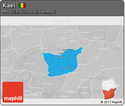 Political 3D Map of Kael, lighten, desaturated