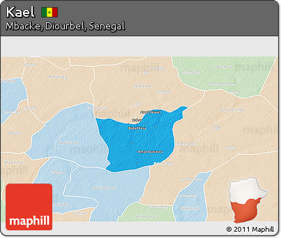 Political 3D Map of Kael, lighten