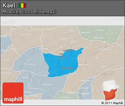 Political 3D Map of Kael, lighten, semi-desaturated