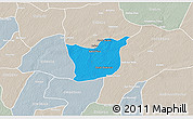 Political 3D Map of Kael, lighten, semi-desaturated