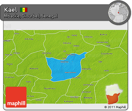 Political 3D Map of Kael, physical outside