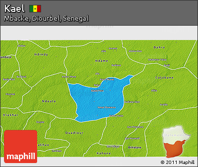 Political 3D Map of Kael, physical outside