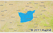Political 3D Map of Kael, satellite outside