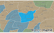 Political 3D Map of Kael, semi-desaturated