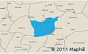 Political 3D Map of Kael, shaded relief outside