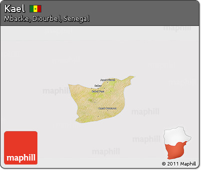 Satellite 3D Map of Kael, cropped outside