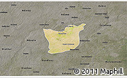 Satellite 3D Map of Kael, darken, semi-desaturated