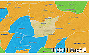 Satellite 3D Map of Kael, political outside