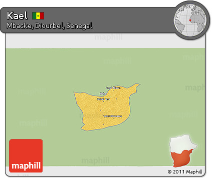 Savanna Style 3D Map of Kael, single color outside