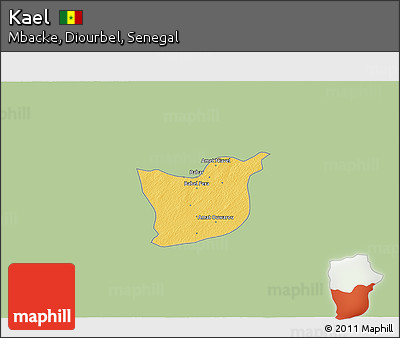 Savanna Style 3D Map of Kael, single color outside