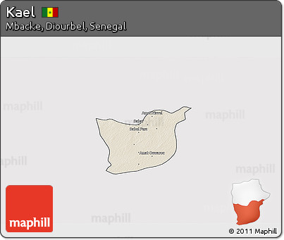 Shaded Relief 3D Map of Kael, cropped outside