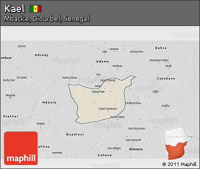Shaded Relief 3D Map of Kael, desaturated