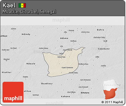 Shaded Relief 3D Map of Kael, desaturated