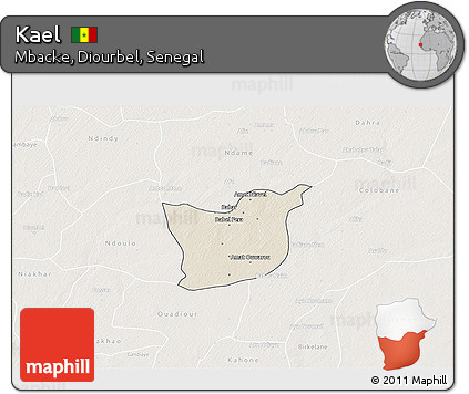 Shaded Relief 3D Map of Kael, lighten