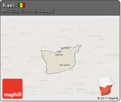 Shaded Relief 3D Map of Kael, lighten