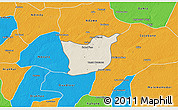 Shaded Relief 3D Map of Kael, political outside